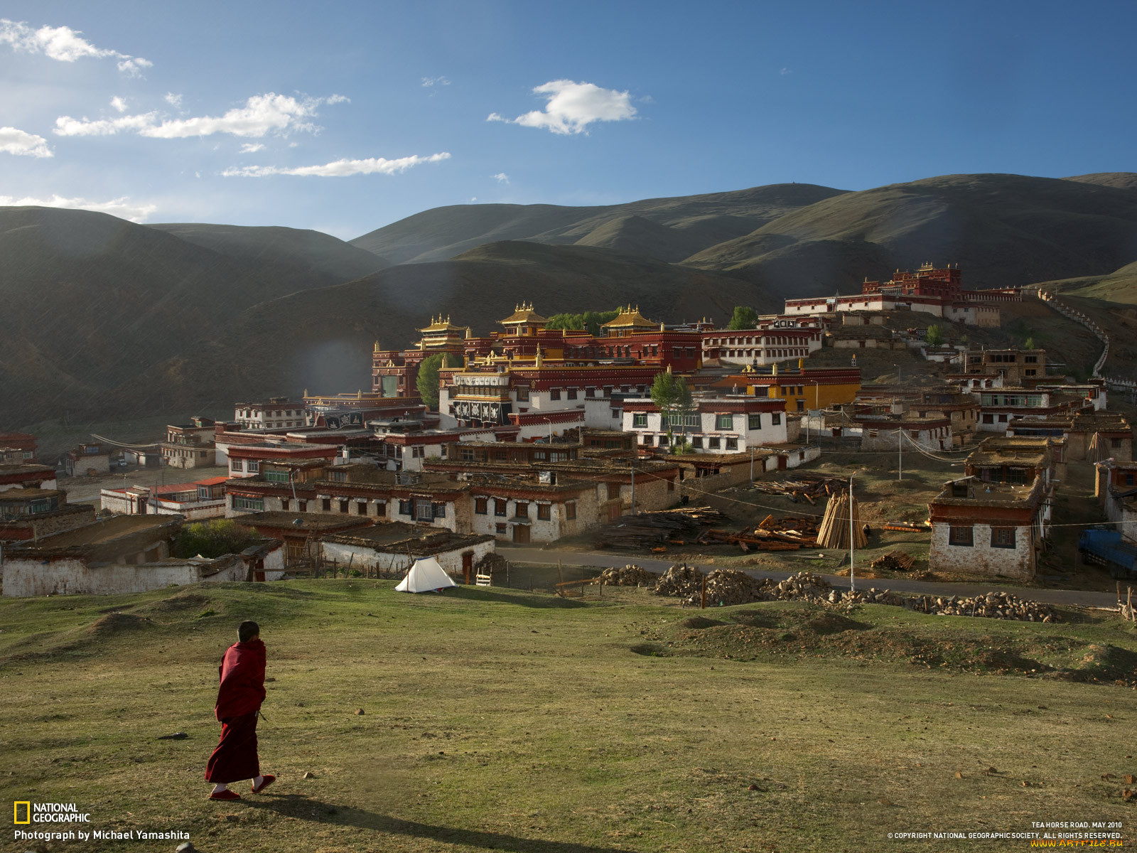 litang, monastery, hall, sichuan, china, , , , 